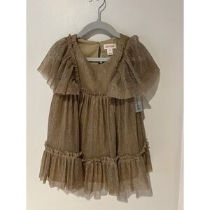 NWT Cat & Jack Girls Light Gold Shimmer Dress Size 18 Months